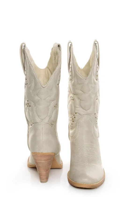 Very Volatile | Denver Cowgirl Boots Off White