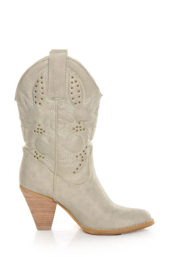 Very Volatile | Denver Cowgirl Boots Off White
