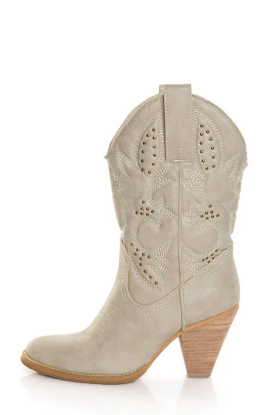 Very Volatile | Denver Cowgirl Boots Off White