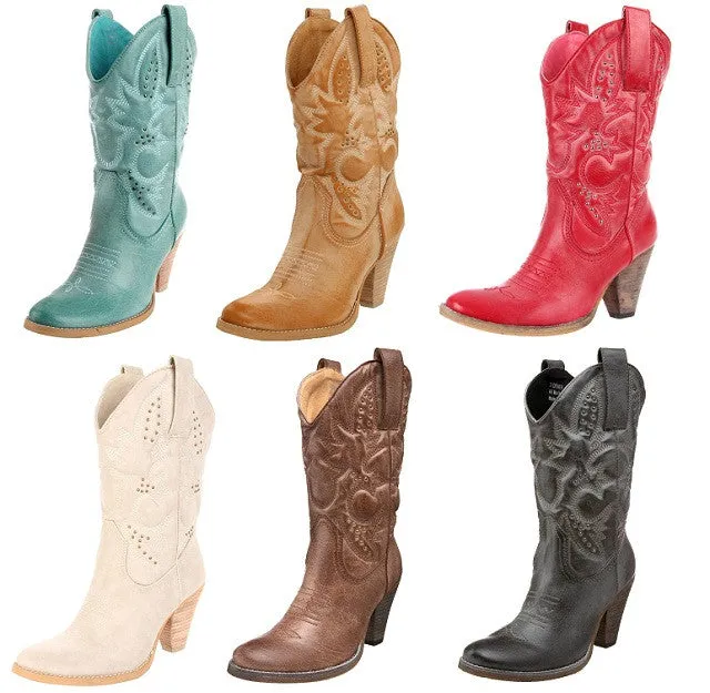 Very Volatile | Denver Cowgirl Boots Off White