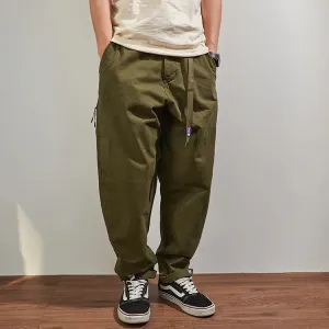 Washed Four Seasons Japanese Retro Tapered Cargo Pants - Men's Fashion Loose Straight CityBoy American Casual Trousers