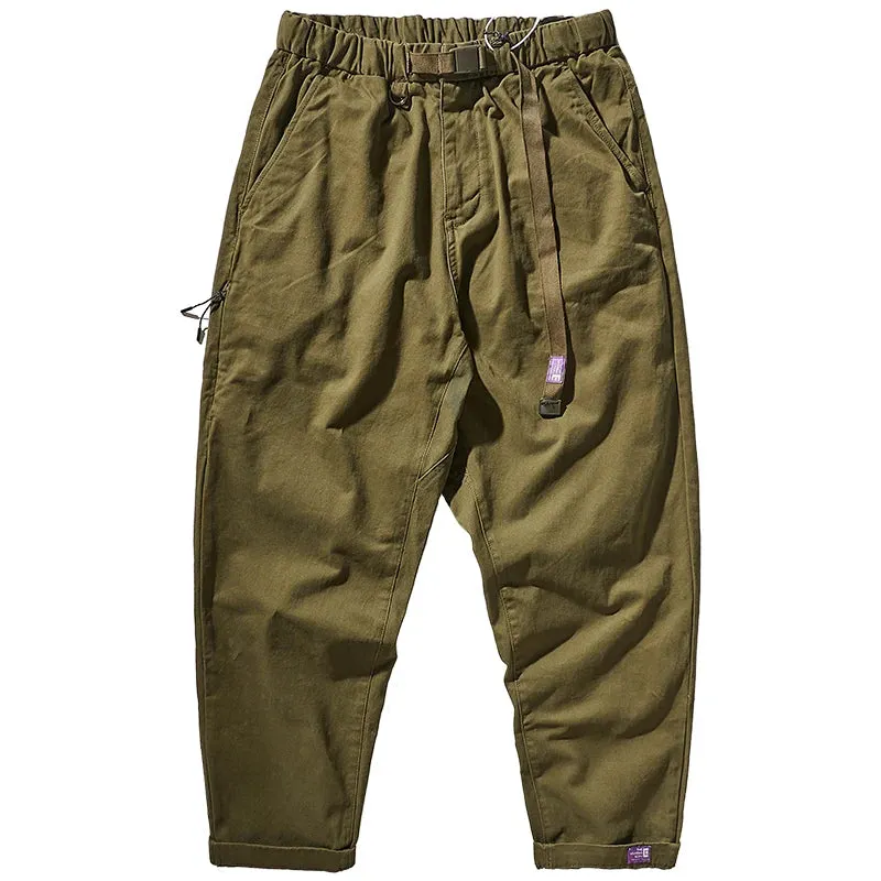 Washed Four Seasons Japanese Retro Tapered Cargo Pants - Men's Fashion Loose Straight CityBoy American Casual Trousers
