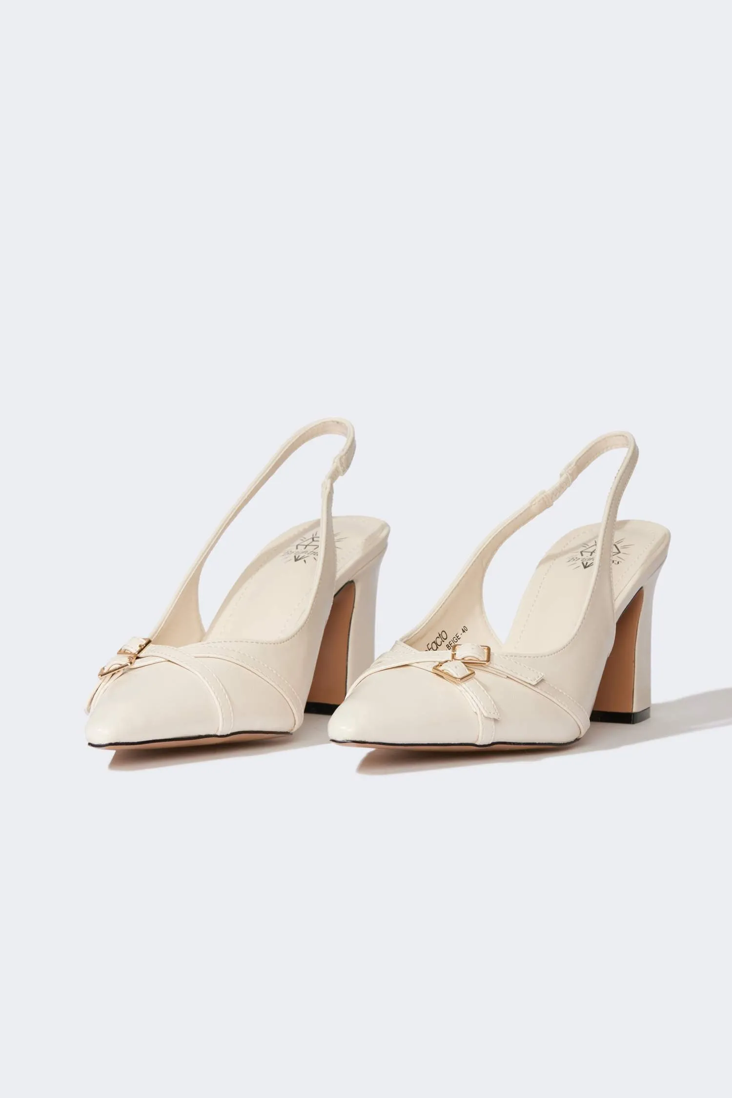 Woman Faux Leather Heeled Sandals