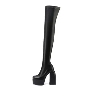 Women Green Purple Over The Knee Boots