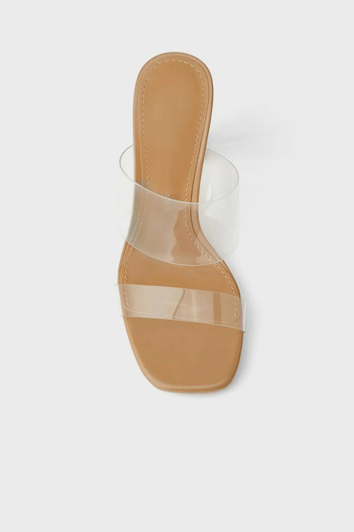Women's Clear Heeled Sandals In Nude