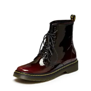 Women's Female Ankle Boots Shoes Winter Spring Genuine Leather Lace Up Shoes Punk Plus Riding Equestr