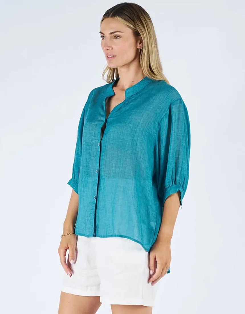 Worthier Linen Shirt - Teal