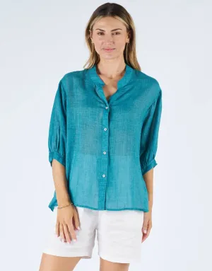 Worthier Linen Shirt - Teal