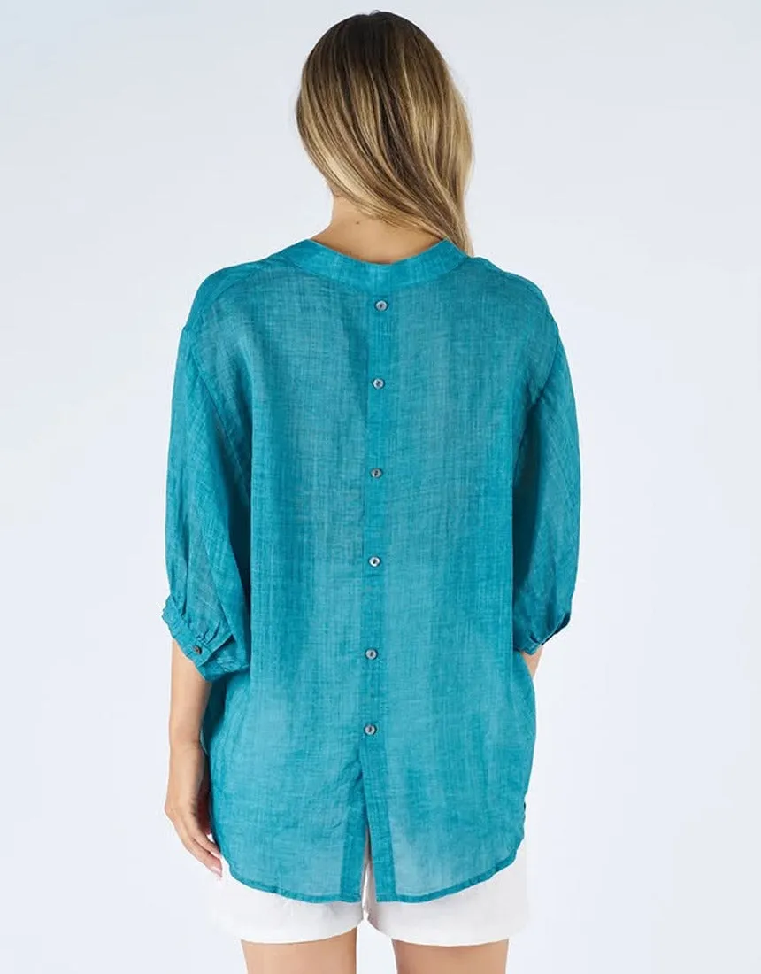 Worthier Linen Shirt - Teal