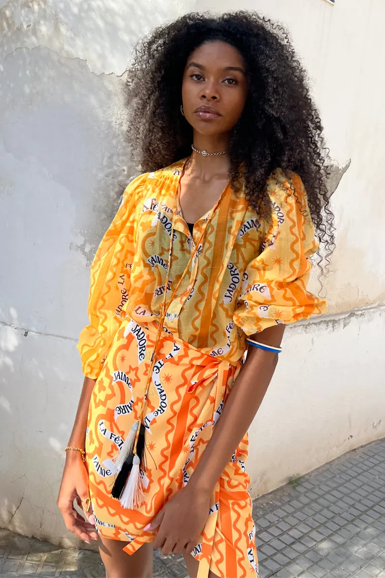 Yellow J'adore Mini Jaspre Skirt