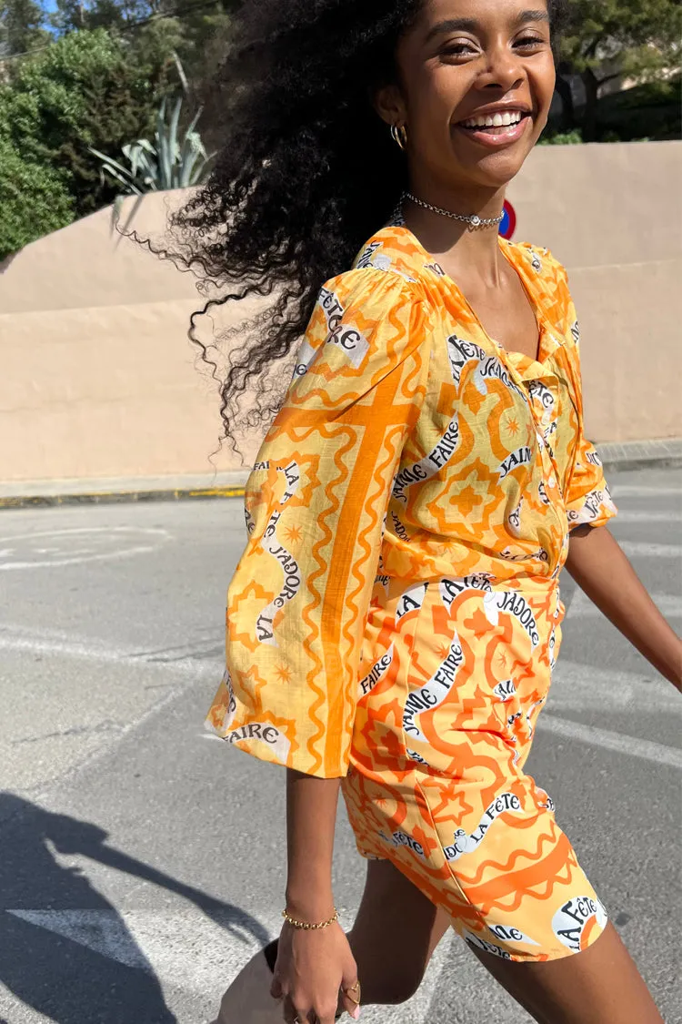 Yellow J'adore Mini Jaspre Skirt