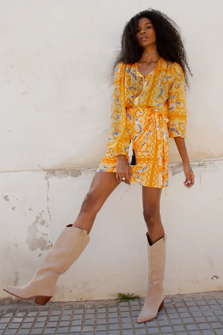 Yellow J'adore Mini Jaspre Skirt