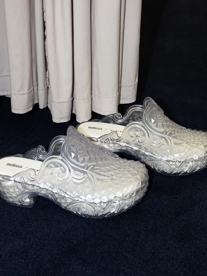 Y/Project x Melissa Court Clog, Clear/White