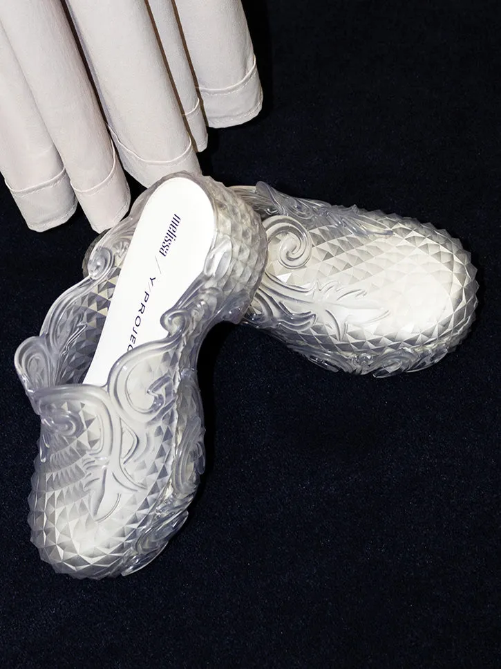 Y/Project x Melissa Court Clog, Clear/White